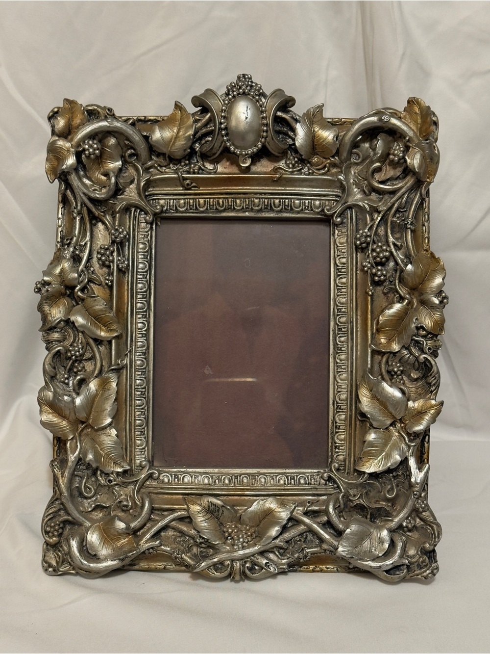 Ornate Decorative Picture Frame in Silver-Gold Finish